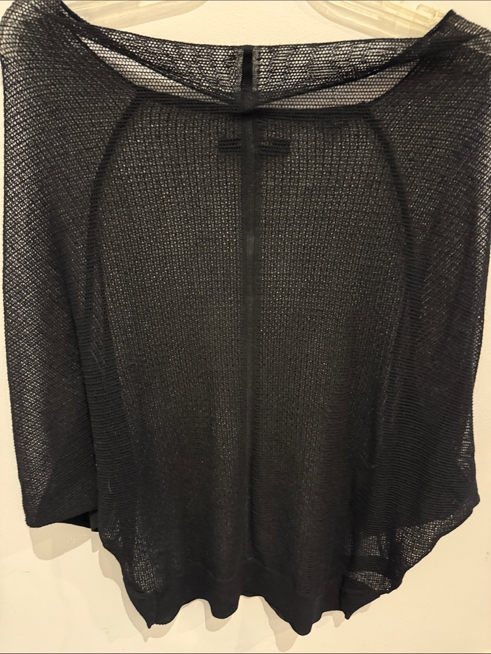 All Saints Black Sheer Knit Top